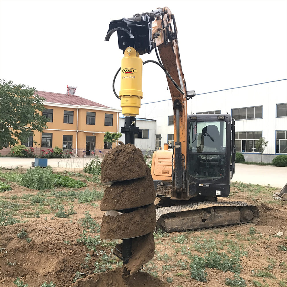 image of a Hydraulic Earth Auger Drill Attachment for Excavators