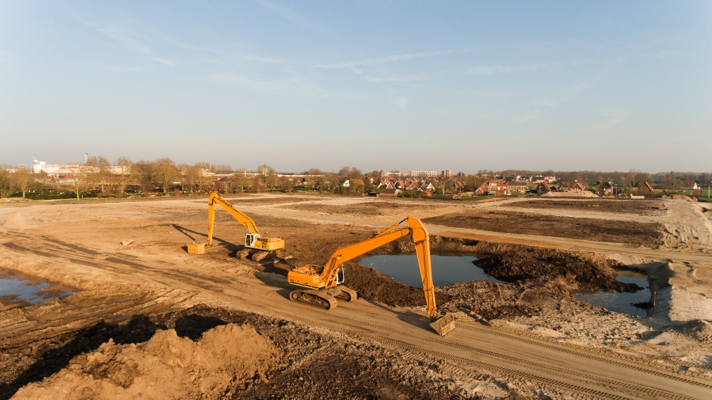 image of digger breakers in road development