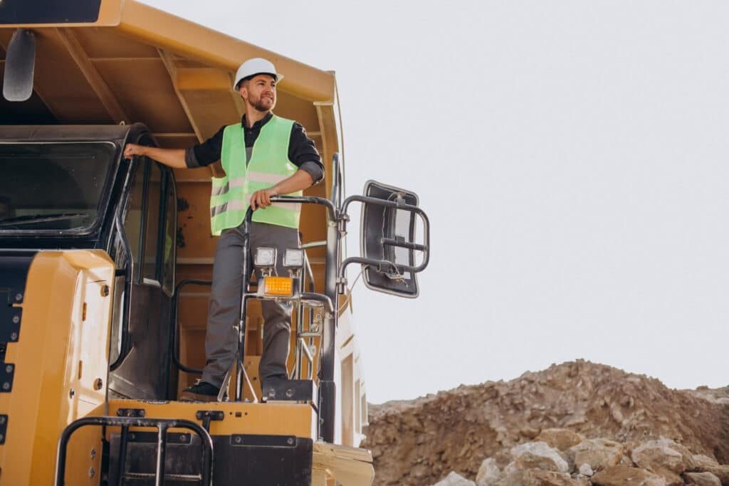 Using excavator for construction